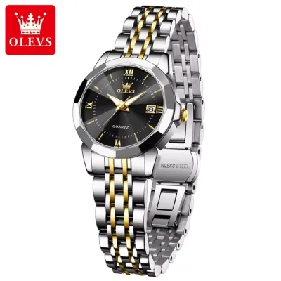 OLEVS 9989 Women's Quartz Watch - Black & Silver & Golden